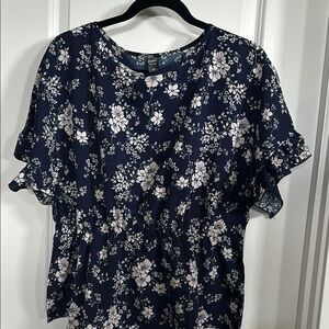 Floral Navy Blue Top